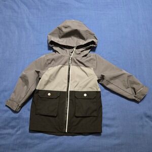 Swiss Tech Hooded Jacket Toddler 18M Gray Excellent Colorblock Windbreaker